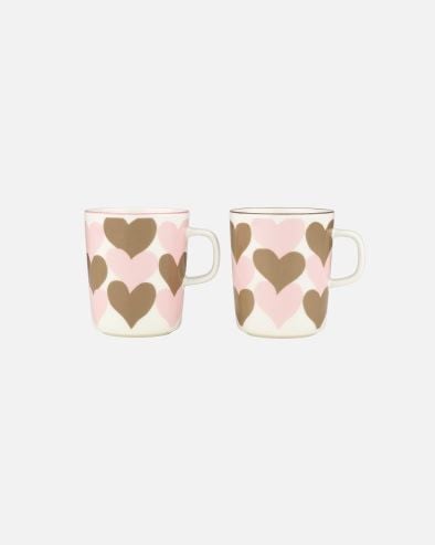Oiva / Sydämet mug 2 pcs