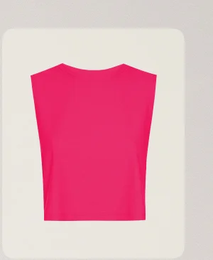 Featherweight Minimal Cropped Tank in Vivid Pink Heather