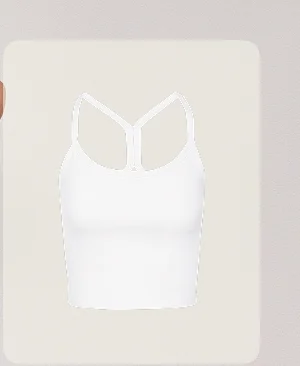 Spacedye Slim Racerback Cropped Tank in Cloud White