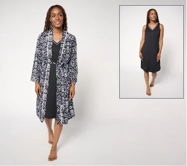 Carole Hochman Chemise and Robe Travel Set