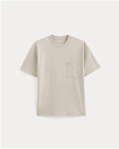 Image | Premium Weight Oversized Tee | Heathered Oatmeal