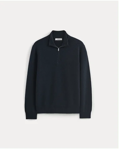 Image | Cashmere Quarter Zip Sweater | Navy