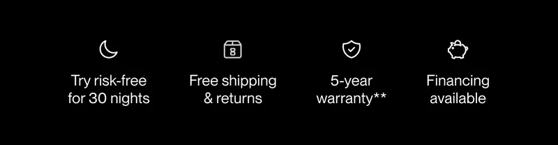 Try risk-free for 30 nights | Free shipping & returns | 5-year warranty