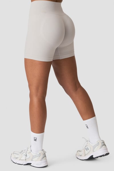 Image of Sculpt Seamless Midi Shorts Light Dusty Beige