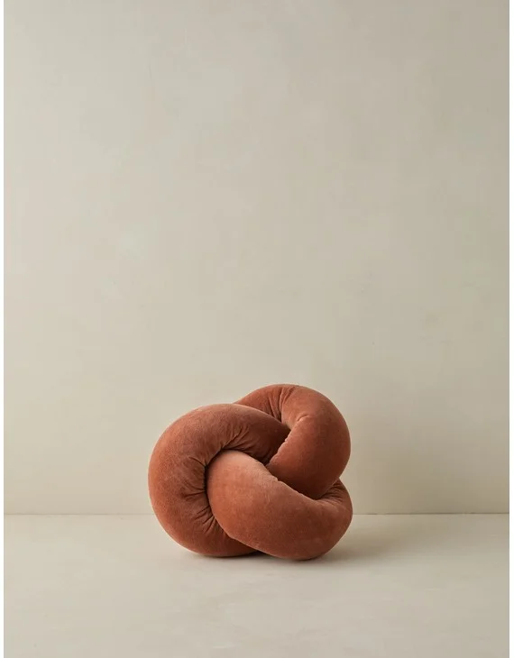 Dewey Velvet Pillow-Burnt Orange