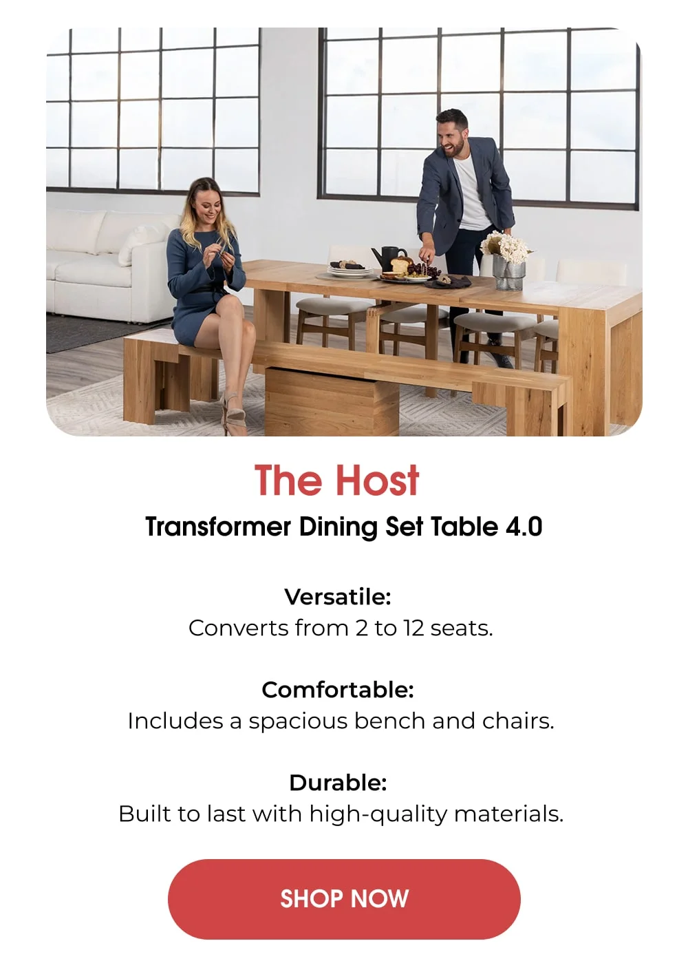 Make every event special with Transformer Tables, the ultimate flexible dining solution.