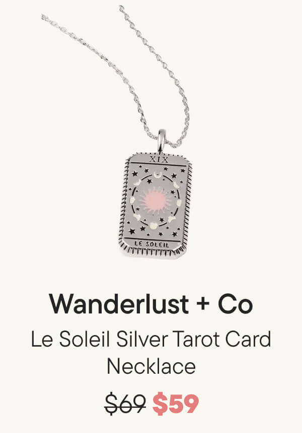 Le Soleil Silver Tarot Card Necklace
