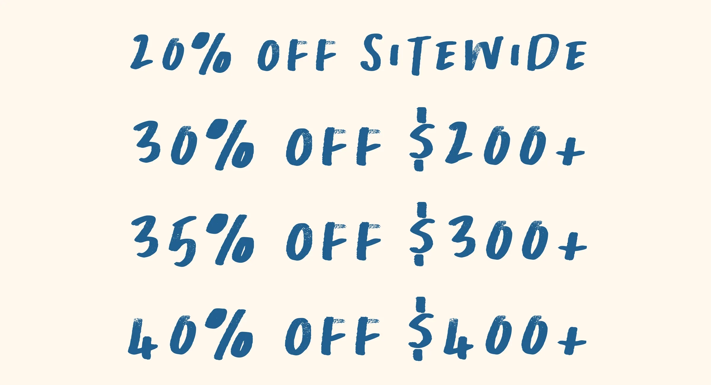 Save 20 - 40% Off
