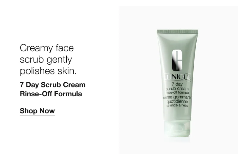 Creamy face  scrub gently  polishes skin.  | 7 Day Scrub Cream Rinse-Off Formula  | Shop Now