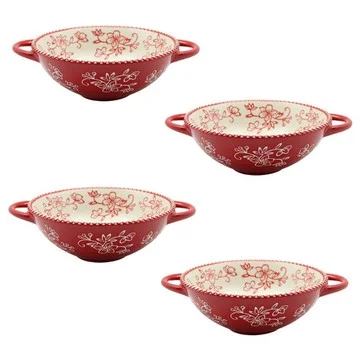 Temp-tations Floral Lace Set of 4 Essential Wok Bowls