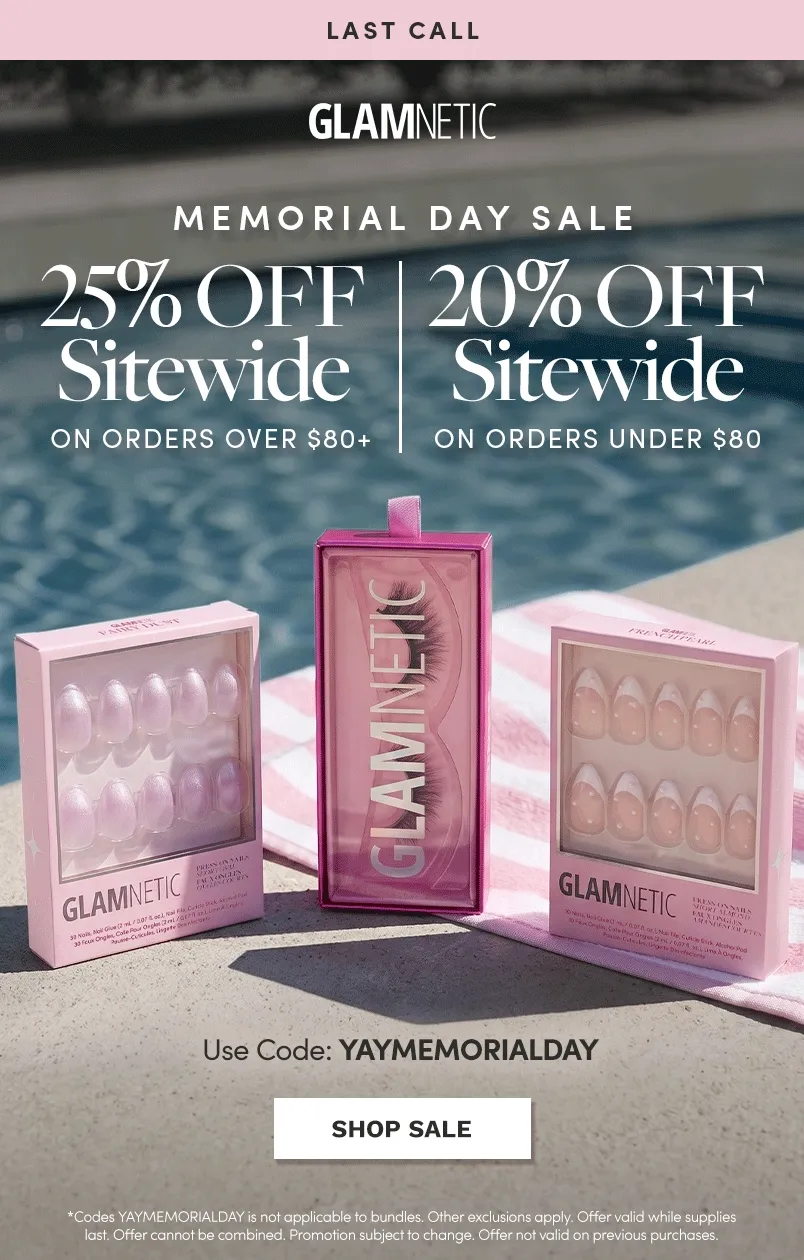 Shop up to 25% off with the code YAYMEMORIALDAY
