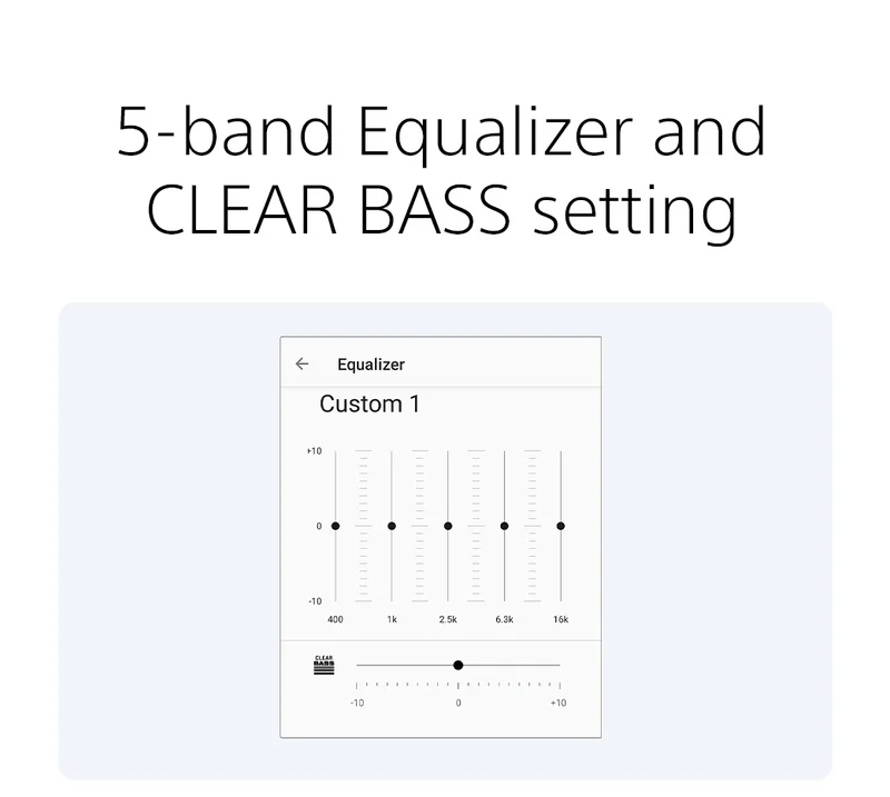 5-band Equalizer and CLEAR BASS setting