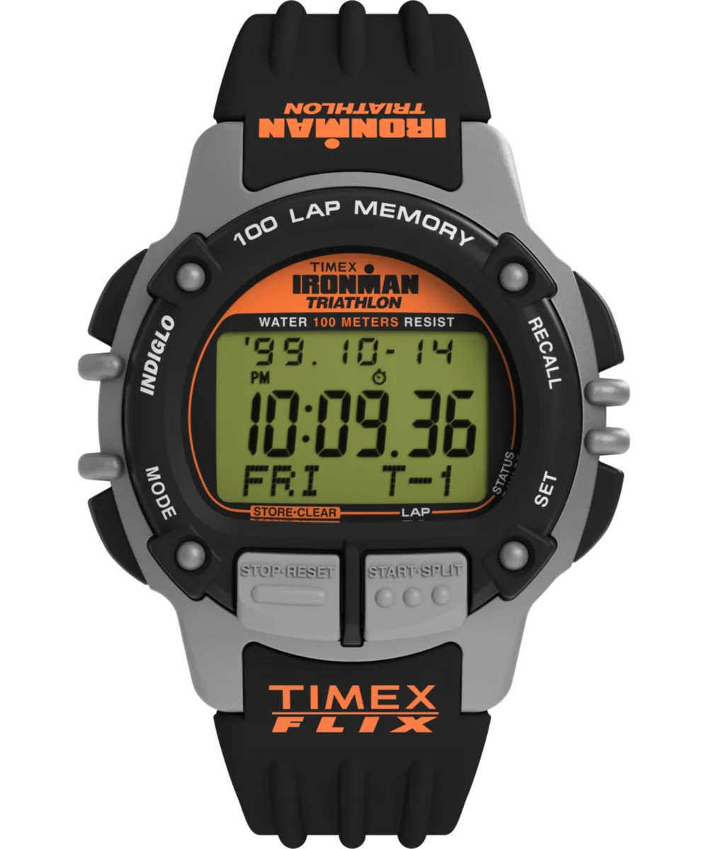 Image of TIMEX® IRONMAN® Flix 100 Lap 42mm PU Strap Watch
