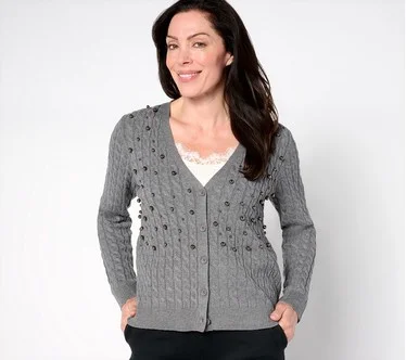 BEAUTIFUL by Lawrence Zarian The Annie Embellished Pearl Cardigan