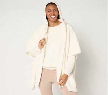 Barefoot Dreams CozyChic Hooded Cardi Wrap