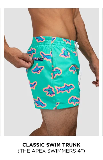 Classic Swim Trunk: The Apex Swimmers 4"