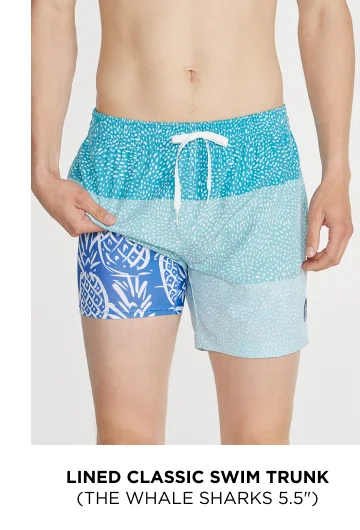 Lined Classic Swim Trunk: The Whale Sharks 5.5"