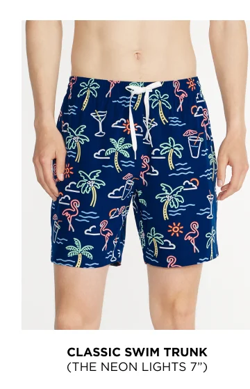 Classic Swim Trunk: The Neon Lights 7"