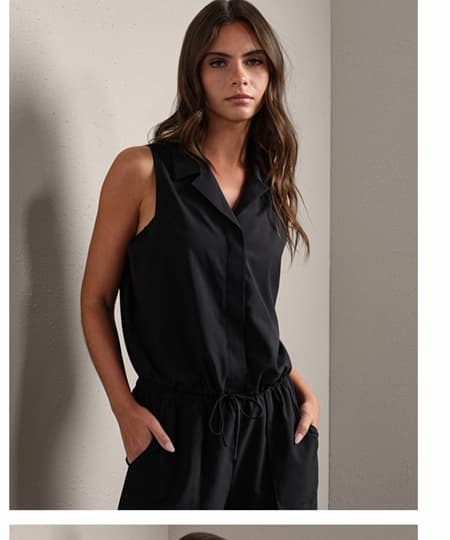 Mirage Sleeveless Notch Collar Blouse