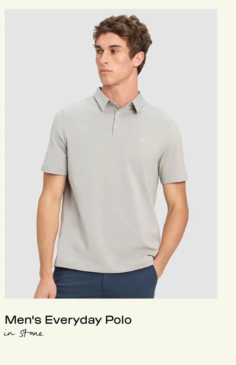 Men's Everyday Polo in Stone - Shop Now: Men's Everyday Polo in Stone - Shop Now: