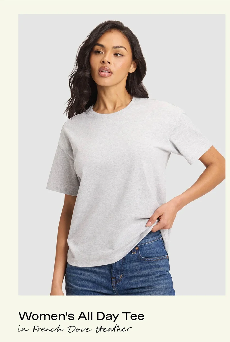 Women's All Day Tee in French Dove Heather - Shop Now: Women's All Day Tee in French Dove Heather - Shop Now: