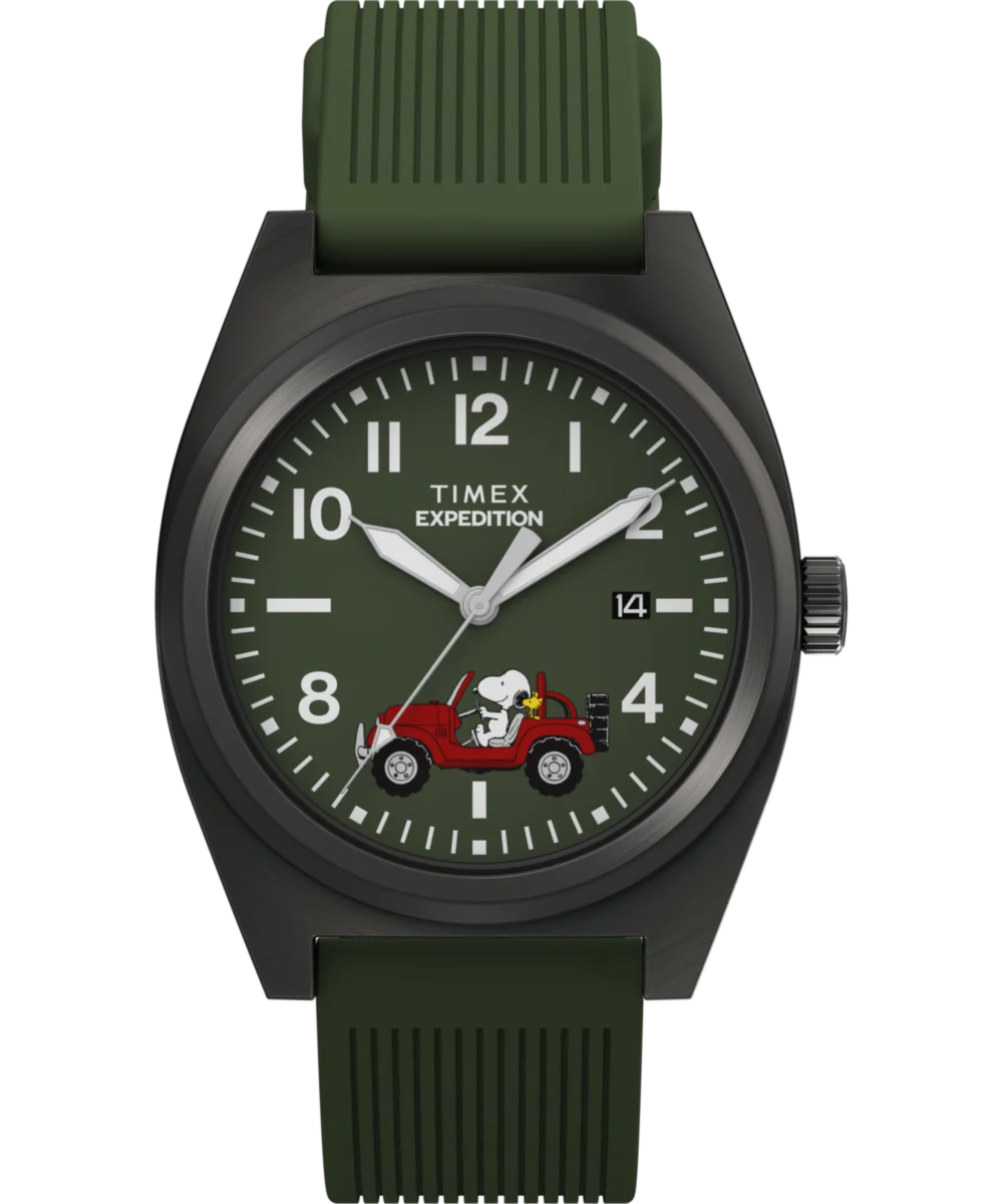 Image of Peanuts® x Timex Expedition Snoopy Road Trip 39mm Silicone Strap Watch