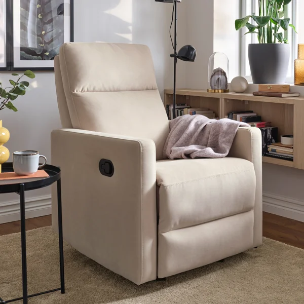 Beige armchair.