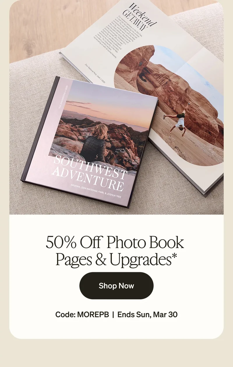 Up to 50% Off Almost Everything + Free Shipping on Orders $19+, 40% Off Photo Book Pages & Upgrades