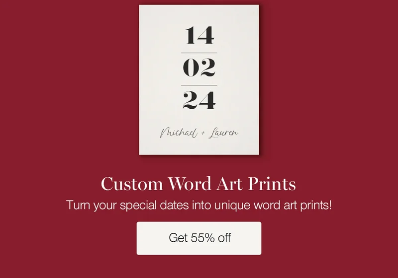 Custom Word Art Prints. Turn your special dates into unique word art prints!