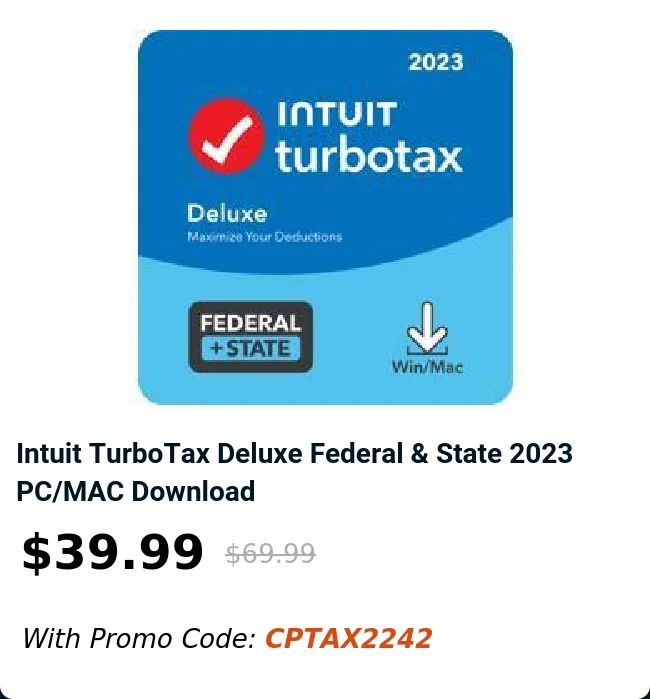 Intuit TurboTax Deluxe Federal & State 2023 PC/MAC Download