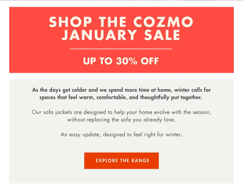 Shop the January Sale - up to 30% off