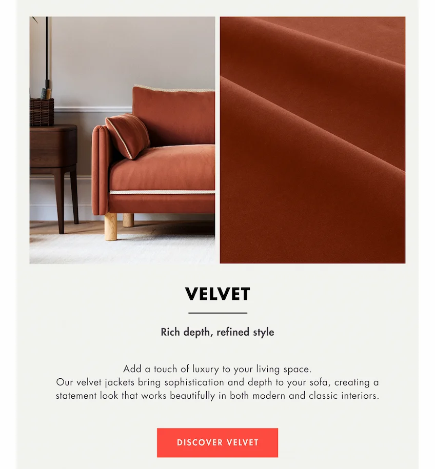 Velvet: Rich depth, refined style