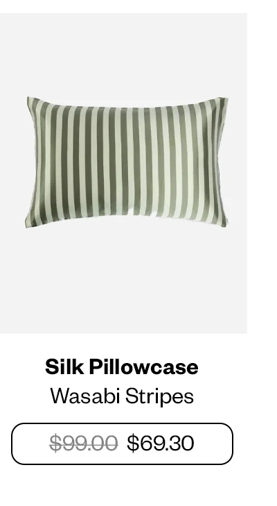 Silk Pillowcase - Wasabi Stripes