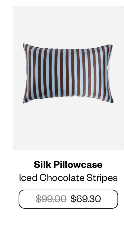 Silk Pillowcase - Iced Chocolate Stripes