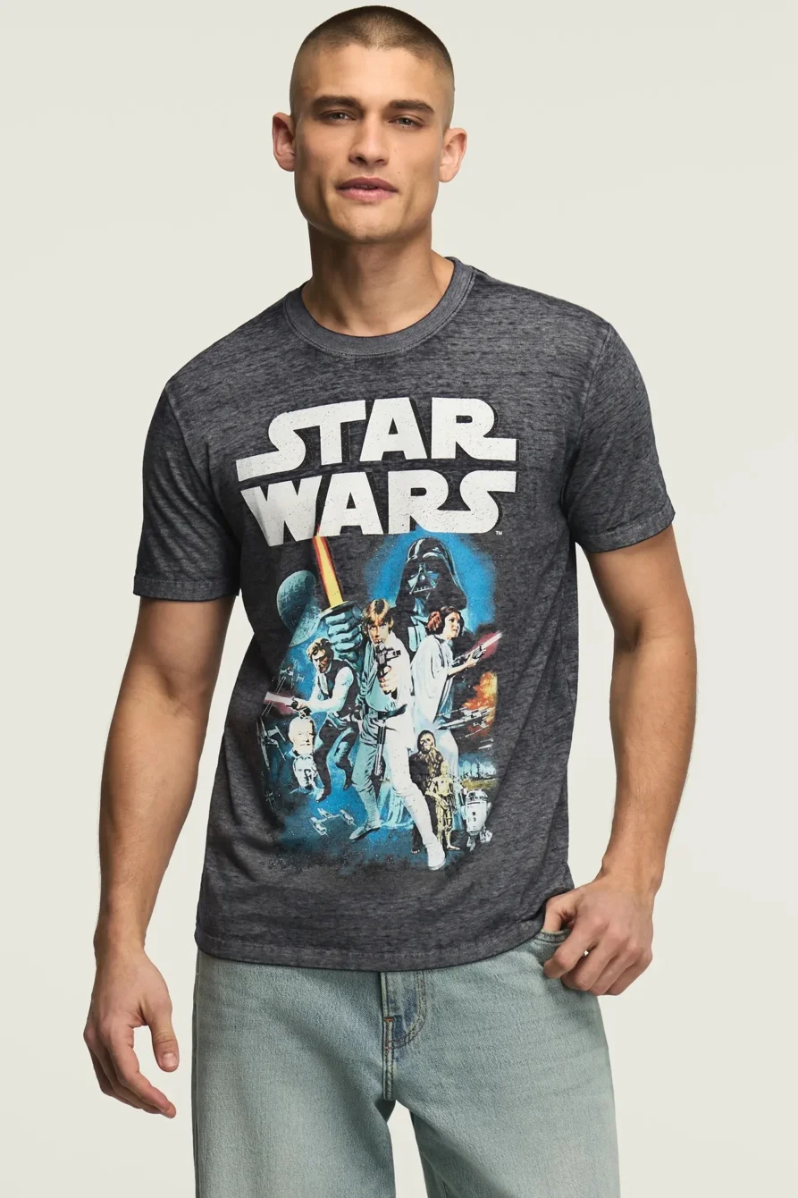 Image of Lucky Brand Star Wars A New Hope Tee - Men's Clothing Tops Shirts Tee Graphic T Shirts in Naval Academy