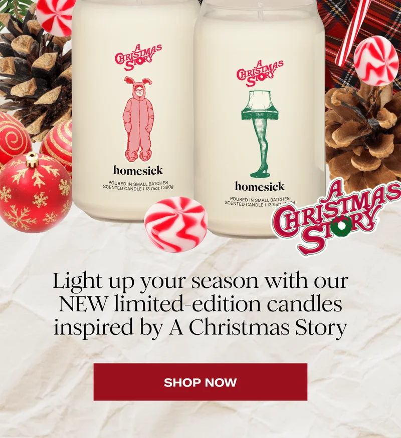 Light up your season with our NEW limited-edition candles inspired by A Christmas Story | Shop now