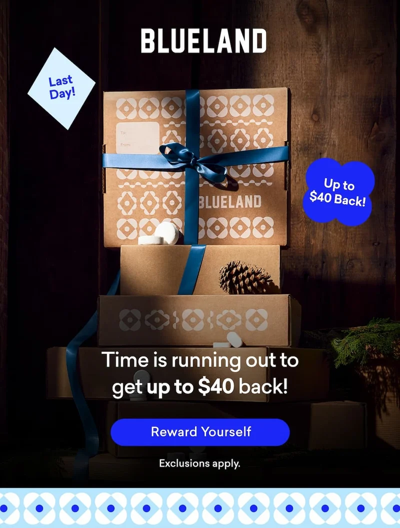 Time is running out to get up to $40 in Blueland credits!