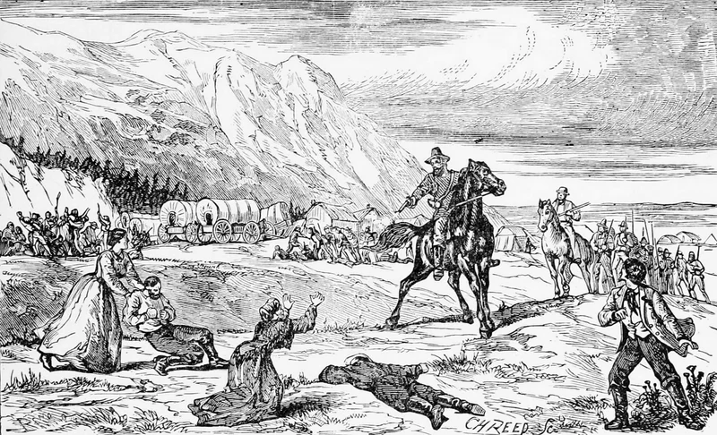 The Mountain Meadows Massacre was a brutal attack on more than 100 emigrants en route to California in the 1850s. The wagon train party was attacked by Mormon militias at a rest stop in the Utah Territory.