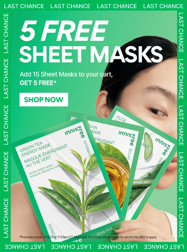5 FREE SHEET MASKS