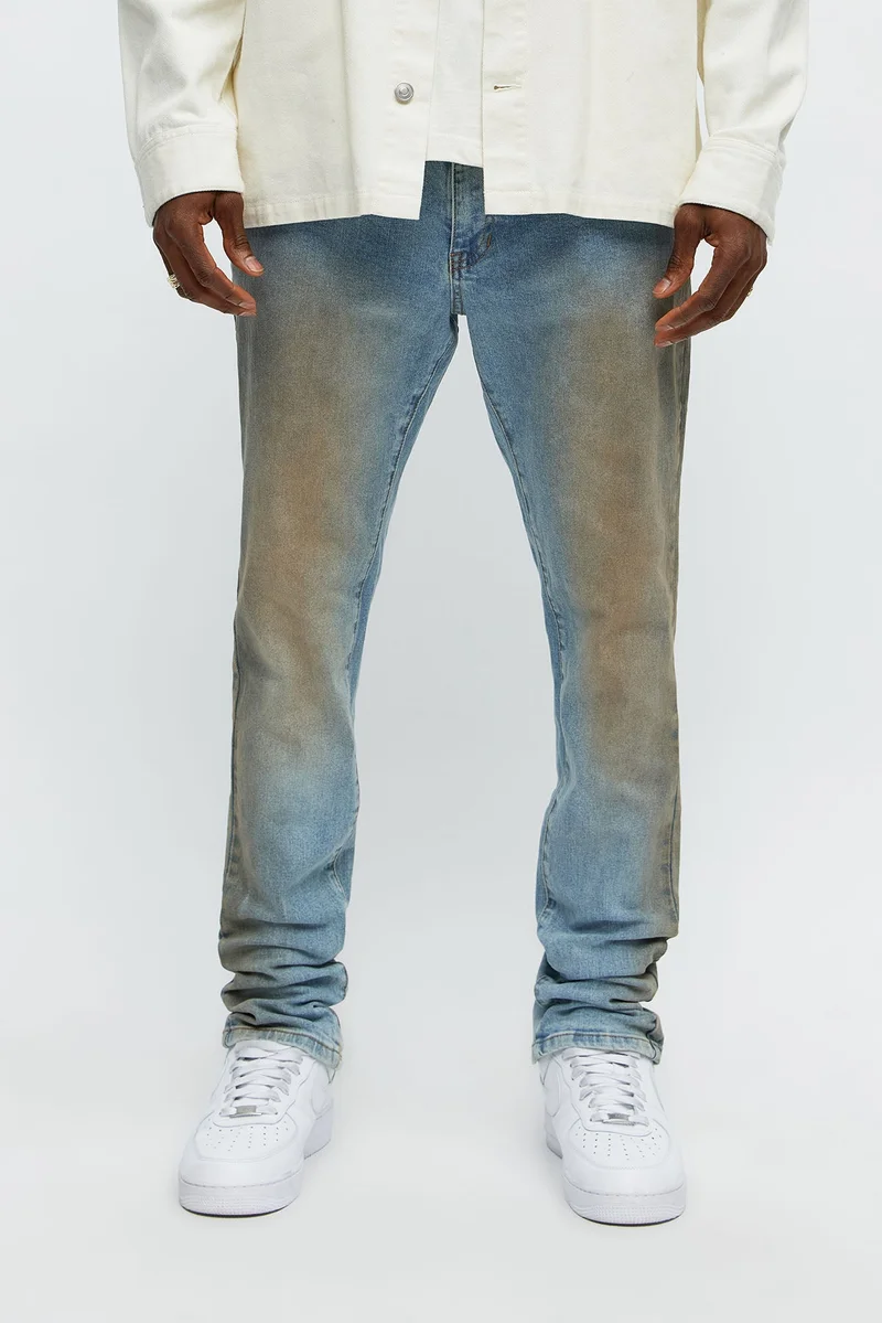 Image of My Dirty Baseball Convertible Stacked Skinny Jeans - Light Blue Wash