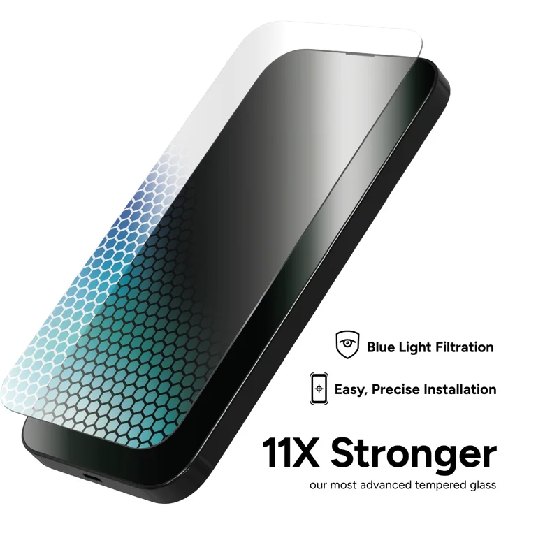 Blue Light Filtration, Easy, Precise Installation, 11X Stronger our most advanced tempered glass