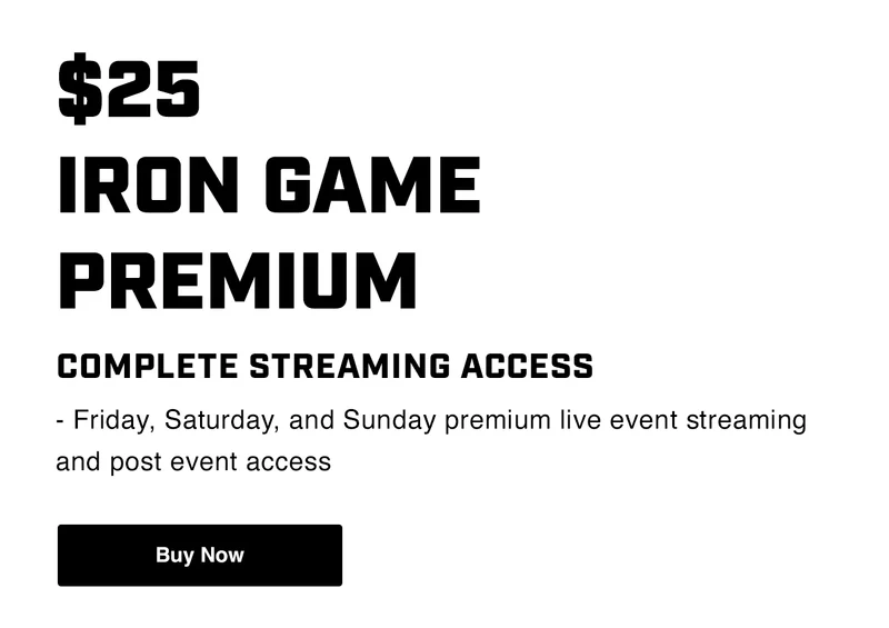 $25 Iron Game Premium - Buy Now