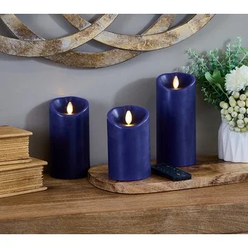 Luminara Set of 3 Colorscape Flameless Pillars