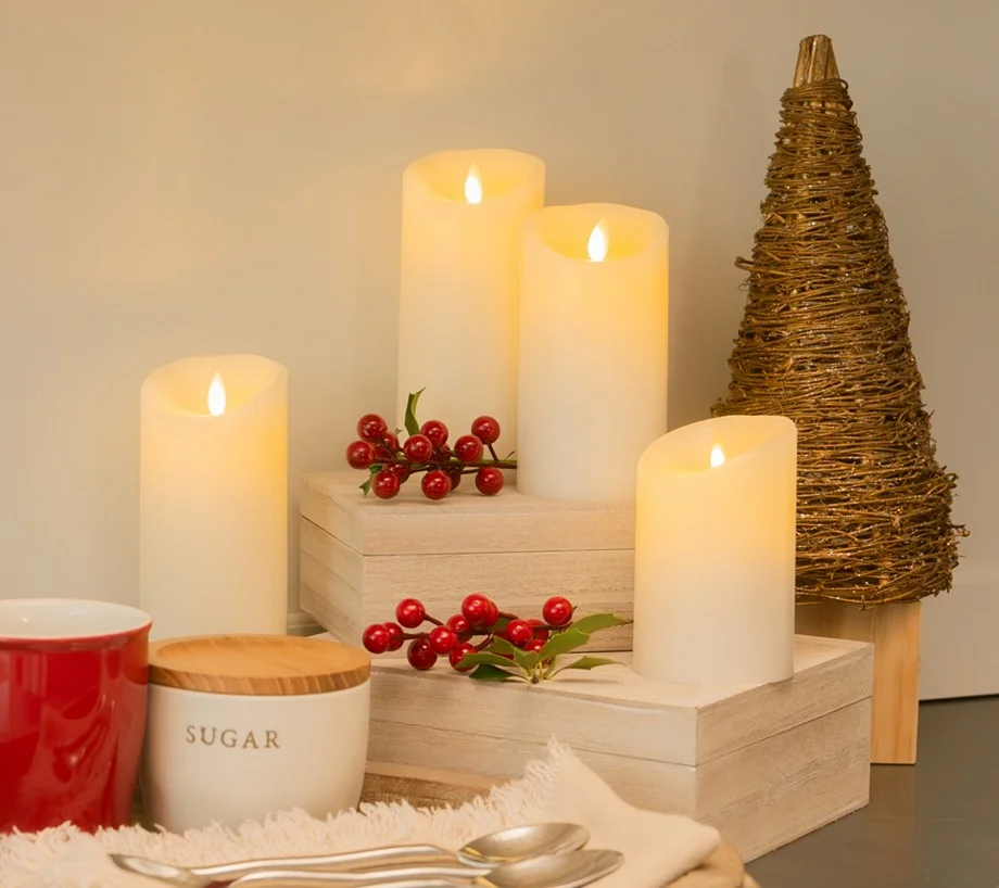 Luminara Set of (4) Flameless Candles + Gift Boxes & Remotes