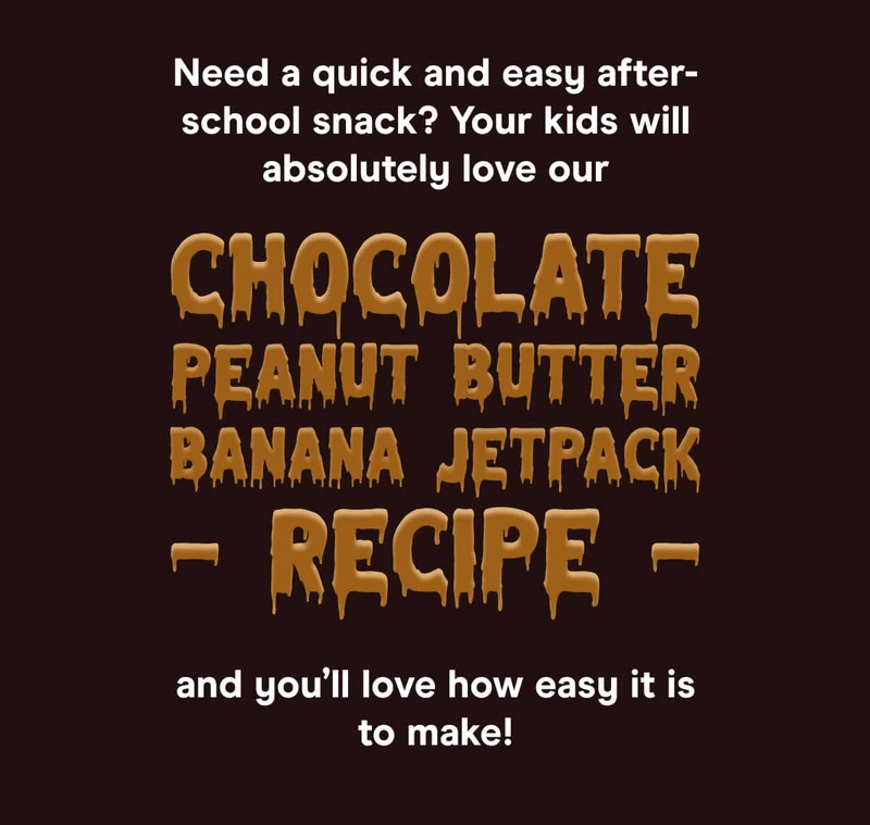 Need a quick and easy after-school snack? Your kids will absolutely love our Chocolate Peanut Butter Banana JetPack Protein Smoothie Recipe — and you’ll love how easy it is to make!