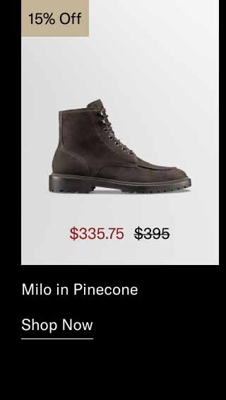 Milo in Pinecone 15% off. Shop Now
