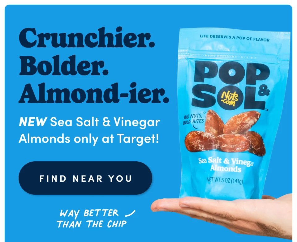 Crunchier. Bolder. Almond-ier. NEW Sea Salt & Vinegar Almonds only at Target! Find near you.