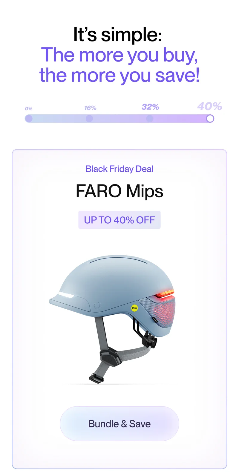 Description of how the offer works: the more you buy, the more you save.