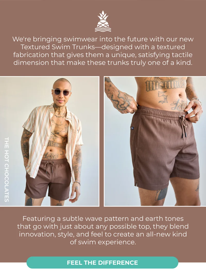 Textured Lined Swim Trunk: The Hot Chocolates