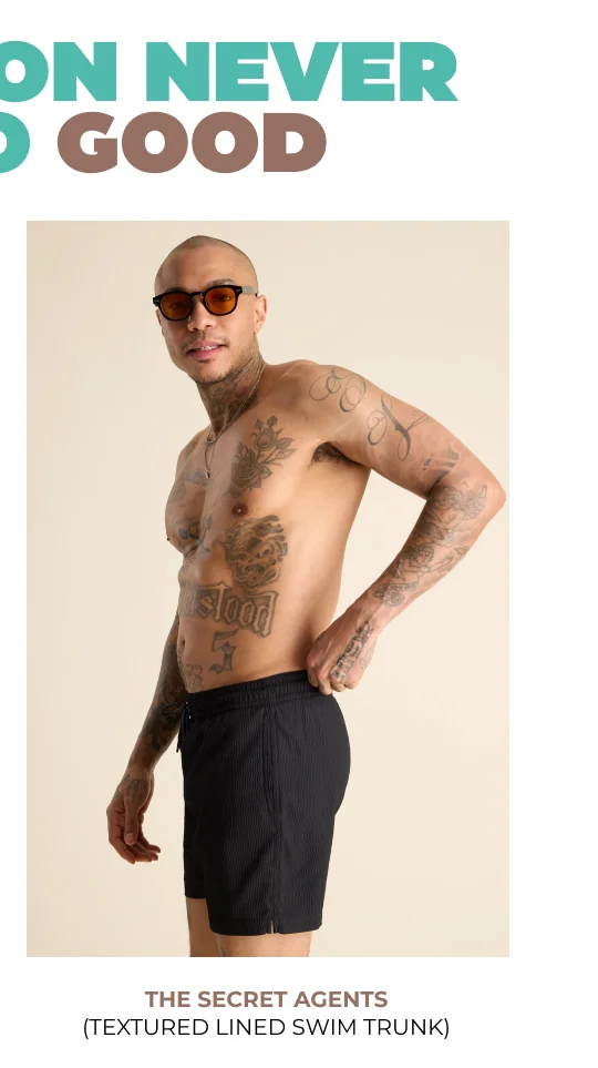 Textured Lined Swim Trunk: The Secret Agents